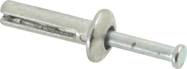 Value Collection - 1/4" Diam, 1/4" Drill, 1" OAL, 5-3/4" Min Embedment Hammer Drive Concrete Anchor - Zamac Alloy, Zinc-Plated Finish, Mushroom Head - Americas Industrial Supply