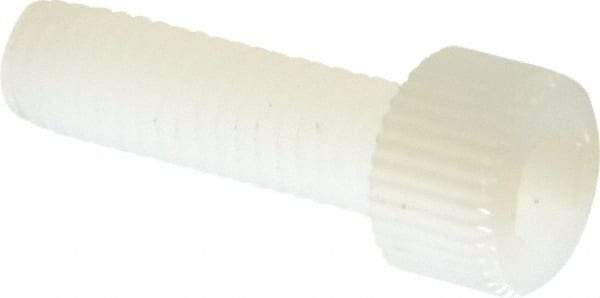 Made in USA - #10-32 UNF Hex Socket Drive, Socket Cap Screw - Grade 6/6 Nylon, Uncoated, Fully Threaded, 5/8" Length Under Head - Americas Industrial Supply