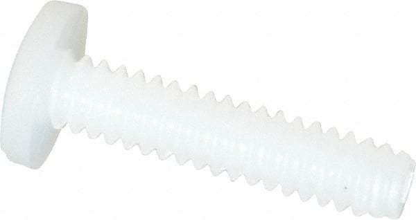 Made in USA - #4-40 UNC, 1/2" Length Under Head Slotted Drive Machine Screw - Binding Head, Grade 6/6 Nylon, Uncoated, Without Washer - Americas Industrial Supply