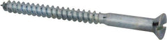 Value Collection - #18, 4" OAL, Slotted Drive, Flat Head Wood Screw - Zinc Plated Steel, Grade 2 - Americas Industrial Supply