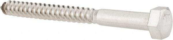 Value Collection - 5/16" Screw, 3-1/2" Length Under Head, Stainless Steel, Hex Head Lag Screw - Grade 18-8, Uncoated - Americas Industrial Supply