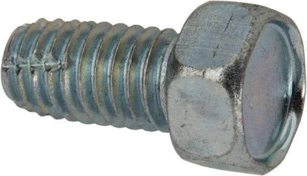 Value Collection - 3/8-16 UNC Thread, 3/4" Length Under Head, Hex Drive Steel Thread Cutting Screw - Hex Head, Grade 2, Point Type F, Zinc-Plated Finish - Americas Industrial Supply