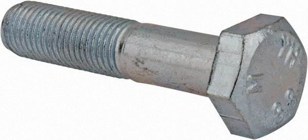 Value Collection - M10x1.25mm Metric Fine, 50mm Length Under Head Hex Head Cap Screw - Partially Threaded, Grade 8.8 Steel, Zinc-Plated Finish, 17mm Hex - Americas Industrial Supply