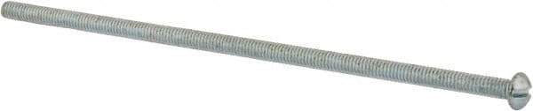 Value Collection - #8-32 UNC, 5" Length Under Head Slotted Drive Machine Screw - Round Head, Grade J82 Steel, Zinc-Plated Finish, Without Washer - Americas Industrial Supply