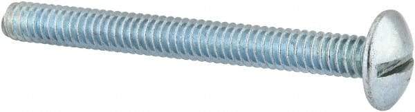 Value Collection - 1/4-20 UNC, 2-1/2" Length Under Head Slotted Drive Machine Screw - Truss Head, Grade 2 Steel, Zinc-Plated Finish, Without Washer - Americas Industrial Supply