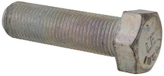 Made in USA - 9/16-18 UNF, 2" Length Under Head Hex Head Cap Screw - Fully Threaded, Grade 5 Steel, Zinc-Plated Finish, 13/16" Hex - Americas Industrial Supply