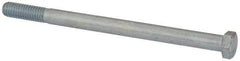Value Collection - 3/8-16 UNC, 5-1/2" Length Under Head Hex Head Cap Screw - Partially Threaded, Grade 2 Steel, Zinc-Plated Finish, 9/16" Hex - Americas Industrial Supply