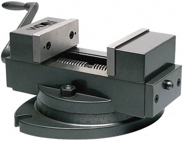 Wilton - 4" Jaw Width, 4" Max Jaw Opening, 1-1/2" Throat Depth, Manual Precision Self Centering Vise - Alloy Steel, 11-13/32" OAL x 7.9" OAW x 6-7/64" OAH - Americas Industrial Supply