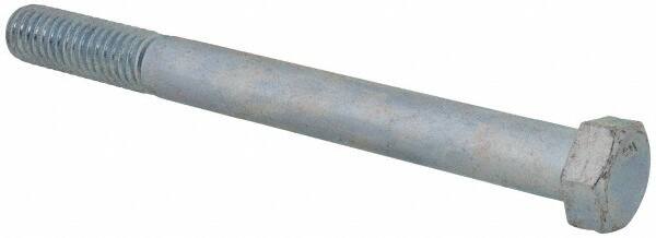 Value Collection - 7/16-14 UNC, 4-1/2" Length Under Head Hex Head Cap Screw - Partially Threaded, Grade 2 Steel, Zinc-Plated Finish, 5/8" Hex - Americas Industrial Supply