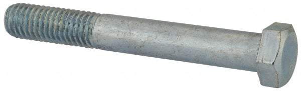 Value Collection - 1/2-13 UNC, 3-3/4" Length Under Head Hex Head Cap Screw - Partially Threaded, Grade 2 Steel, Zinc-Plated Finish, 3/4" Hex - Americas Industrial Supply