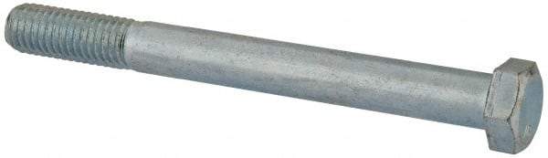 Value Collection - 1/2-13 UNC, 5" Length Under Head Hex Head Cap Screw - Partially Threaded, Grade 2 Steel, Zinc-Plated Finish, 3/4" Hex - Americas Industrial Supply