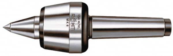 Rohm - MT6 Taper Shank, 4.134" Head Diam 5,512 Lb Capacity Live Center - 2,600 Max RPM, 3.217" Head Length, 1.9685" Point Diam, 3.071" Point Len, 5,500 Lb Max Workpc, 13.976" OAL, Long Point - Americas Industrial Supply