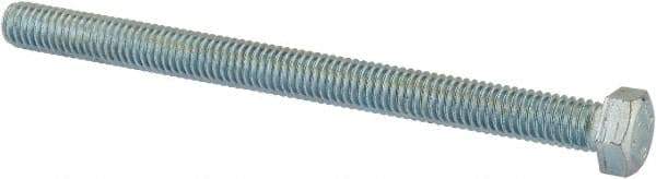 Value Collection - 3/8-16 UNC, 5" Length Under Head Hex Head Cap Screw - Fully Threaded, Grade 2 Steel, Zinc-Plated Finish, 9/16" Hex - Americas Industrial Supply