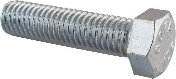 Value Collection - 1/2-13 UNC, 2" Length Under Head Hex Head Cap Screw - Fully Threaded, Grade 2 Steel, Zinc-Plated Finish, 3/4" Hex - Americas Industrial Supply