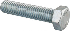 Value Collection - 1/2-13 UNC, 2-1/4" Length Under Head Hex Head Cap Screw - Fully Threaded, Grade 2 Steel, Zinc-Plated Finish, 3/4" Hex - Americas Industrial Supply
