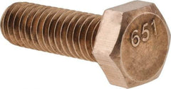 Value Collection - 5/16-18 UNC, 1" Length Under Head Hex Head Cap Screw - Silicon Bronze, 1/2" Hex - Americas Industrial Supply