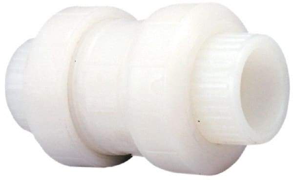 NIBCO - 1-1/2" Pipe, Full Port, PVDF True Union Design Ball Valve - 1 Piece, Inline - One Way Flow, Solvent x Solvent Ends, Wedge Handle, 150 WOG - Americas Industrial Supply