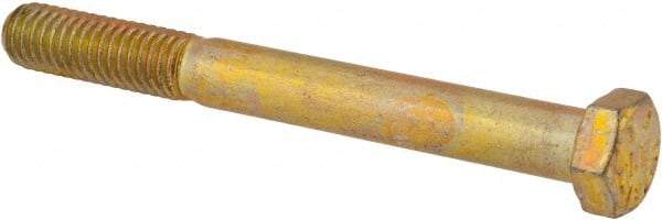 Value Collection - 3/8-16 UNC, 3-1/2" Length Under Head Hex Head Cap Screw - Partially Threaded, Grade 8 Alloy Steel, Zinc-Plated Finish, 9/16" Hex - Americas Industrial Supply