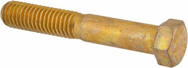 Value Collection - 7/16-14 UNC, 2-3/4" Length Under Head Hex Head Cap Screw - Partially Threaded, Grade 8 Alloy Steel, Zinc-Plated Finish, 5/8" Hex - Americas Industrial Supply