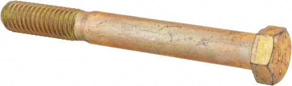 Value Collection - 7/16-14 UNC, 3-3/4" Length Under Head Hex Head Cap Screw - Partially Threaded, Grade 8 Alloy Steel, Zinc-Plated Finish, 5/8" Hex - Americas Industrial Supply