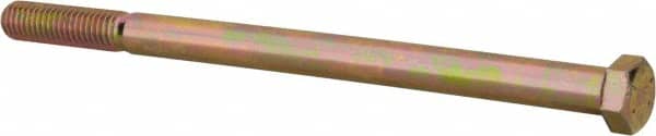 Value Collection - 7/16-14 UNC, 7" Length Under Head Hex Head Cap Screw - Partially Threaded, Grade 8 Alloy Steel, Zinc-Plated Finish, 5/8" Hex - Americas Industrial Supply