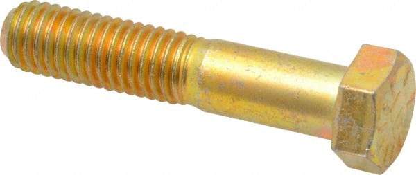 Value Collection - 1/2-13 UNC, 2-1/2" Length Under Head Hex Head Cap Screw - Partially Threaded, Grade 8 Alloy Steel, Zinc-Plated Finish, 3/4" Hex - Americas Industrial Supply