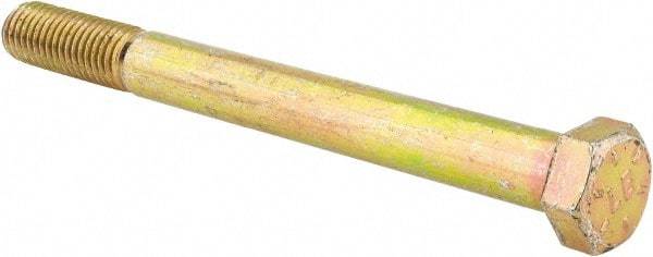 Value Collection - 9/16-12 UNC, 6" Length Under Head Hex Head Cap Screw - Partially Threaded, Grade 8 Alloy Steel, Zinc-Plated Finish, 13/16" Hex - Americas Industrial Supply