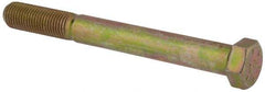 Value Collection - 7/16-20 UNF, 4" Length Under Head Hex Head Cap Screw - Partially Threaded, Grade 8 Alloy Steel, Zinc-Plated Finish, 5/8" Hex - Americas Industrial Supply