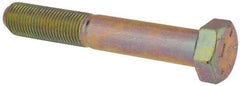 Value Collection - 1/2-20 UNF, 3-1/4" Length Under Head Hex Head Cap Screw - Partially Threaded, Grade 8 Alloy Steel, Zinc-Plated Finish, 3/4" Hex - Americas Industrial Supply