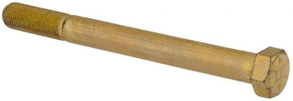 Value Collection - 9/16-18 UNF, 6" Length Under Head Hex Head Cap Screw - Partially Threaded, Grade 8 Alloy Steel, Zinc-Plated Finish, 13/16" Hex - Americas Industrial Supply