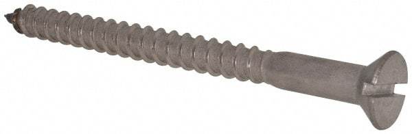 Value Collection - #14, 3" OAL, Slotted Drive, Flat Head Wood Screw - Stainless Steel, Grade 18-8 - Americas Industrial Supply