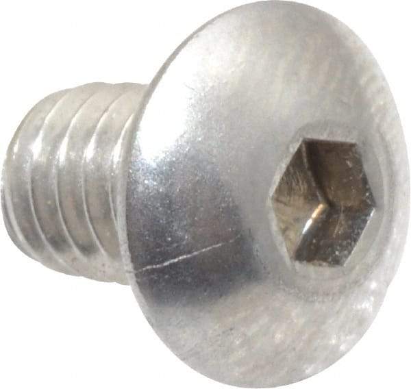 Value Collection - #8-32 UNC Hex Socket Drive, Button Screw - Grade 18-8 Stainless Steel, Uncoated, Fully Threaded, 1/4" Length Under Head - Americas Industrial Supply