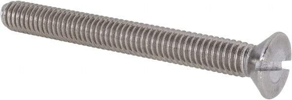 Value Collection - 5/16-18 UNC, 3" OAL Slotted Drive Machine Screw - Flat Head, Grade 18-8 Stainless Steel, Uncoated, Without Washer - Americas Industrial Supply