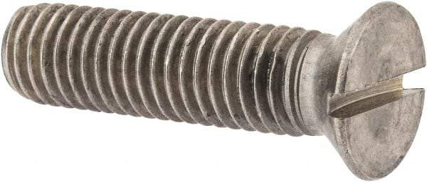 Value Collection - 1/2-13 UNC, 2" OAL Slotted Drive Machine Screw - Flat Head, Grade 18-8 Stainless Steel, Uncoated, Without Washer - Americas Industrial Supply