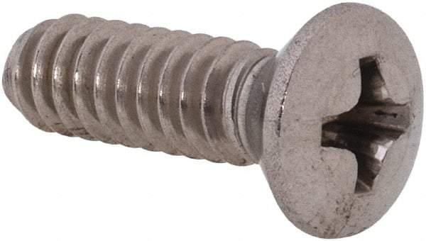 Value Collection - #10-24 UNC, 5/8" OAL Phillips Drive Machine Screw - Oval Head, Grade 18-8 Stainless Steel, Uncoated, Without Washer - Americas Industrial Supply