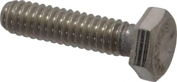 Value Collection - 1/4-20 UNC, 1" Length Under Head Hex Head Cap Screw - Grade 316 Stainless Steel, 7/16" Hex - Americas Industrial Supply