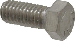 Value Collection - 7/16-14 UNC, 1" Length Under Head Hex Head Cap Screw - Grade 18-8 Stainless Steel, 5/8" Hex - Americas Industrial Supply