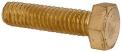 Value Collection - 5/16-18 UNC, 1-1/4" Length Under Head Hex Head Cap Screw - Brass, 1/2" Hex - Americas Industrial Supply