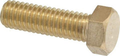Value Collection - 3/8-16 UNC, 1-1/4" Length Under Head Hex Head Cap Screw - Brass, 9/16" Hex - Americas Industrial Supply