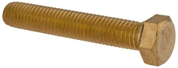 Value Collection - 1/2-13 UNC, 3" Length Under Head Hex Head Cap Screw - Brass, 3/4" Hex - Americas Industrial Supply