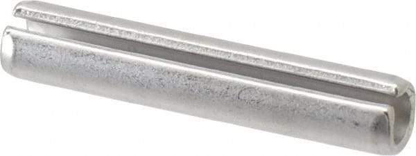 Made in USA - 3/8" Diam x 2" Long Slotted Spring Pin - Grade 420 Stainless Steel, Bright Finish - Americas Industrial Supply