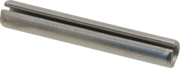 Made in USA - 3/8" Diam x 2-1/2" Long Slotted Spring Pin - Grade 420 Stainless Steel, Bright Finish - Americas Industrial Supply
