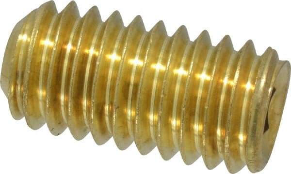 Value Collection - 3/8-16 UNC, 3/4" OAL, Cup Point Set Screw - Brass, 3/16" Key - Americas Industrial Supply