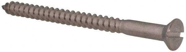 Value Collection - #12, 3" OAL, Slotted Drive, Flat Head Wood Screw - Stainless Steel, Grade 18-8 - Americas Industrial Supply