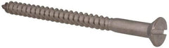 Value Collection - #12, 3" OAL, Slotted Drive, Flat Head Wood Screw - Stainless Steel, Grade 18-8 - Americas Industrial Supply