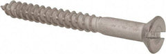 Value Collection - #14, 2-1/2" OAL, Slotted Drive, Flat Head Wood Screw - Stainless Steel, Grade 18-8 - Americas Industrial Supply