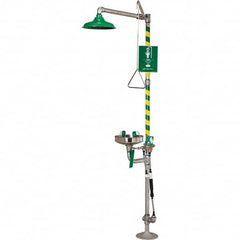 Haws - Plumbed Eye, Face & Body Wash Combination Stations Type: Drench Shower/Eye/Face Wash Station Bowl Material: Stainless Steel - Americas Industrial Supply