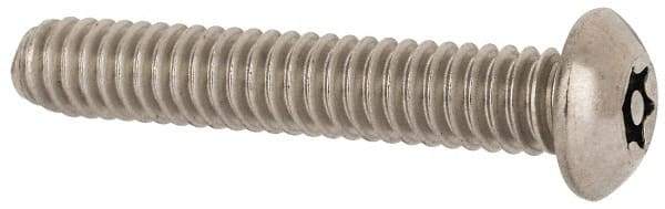Made in USA - 1/4-20 UNC, 1-1/2" Length Under Head Torx Drive Machine Screw - Button Head, Grade 18-8 Stainless Steel, Uncoated, Without Washer - Americas Industrial Supply