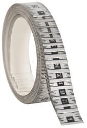 Made in USA - 48 Ft. Long x 1 Inch Wide, 1/16 Inch Graduation, Silver, Mylar Adhesive Tape Measure - Reads Right to Left, Horizontal Scale - Americas Industrial Supply