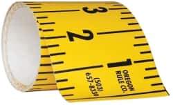 Made in USA - 15 Ft. Long x 3 Inch Wide, 1/4 Inch Graduation, Yellow, Mylar Adhesive Tape Measure - Reads Right to Left, Horizontal Scale - Americas Industrial Supply